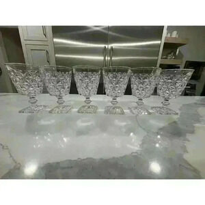 Mt. Vernon Clear Glass Water Goblet (crisscross Diamond) Imperial Glass - Ohio